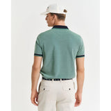 GANT 4-Color Oxford Piqué Polo Shirt In Deep Green