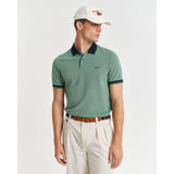 GANT 4-Color Oxford Piqué Polo Shirt In Deep Green