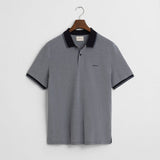 GANT 4-Color Oxford Piqué Polo Shirt in Dusty Navy