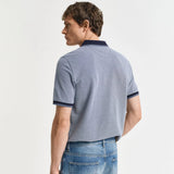 GANT 4-Color Oxford Piqué Polo Shirt in Dusty Navy