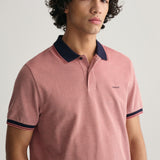 Gant 4-Colour Oxford Piqué Polo Shirt in Sunset Pink
