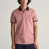 Gant 4-Colour Oxford Piqué Polo Shirt in Sunset Pink