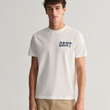 GANT Arch Script Graphic T-Shirt in Eggshell