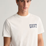 GANT Arch Script Graphic T-Shirt in Eggshell