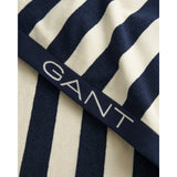 GANT Block Striped Beach Towel in Evening Blue