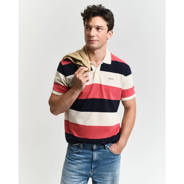 GANT Block Striped Piqué Polo Shirt