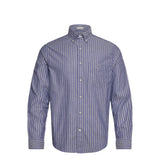 GANT Brushed Twill Stripe Shirt In College Blue