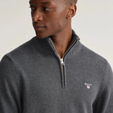 GANT Casual Cotton Half-Zip Sweater in Abstract Melange