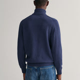 GANT Casual Cotton Half-Zip Sweater in Marine Melange