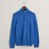 Gant Casual Cotton Half-Zip Sweater in Rich Blue