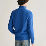 Gant Casual Cotton Half-Zip Sweater in Rich Blue