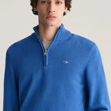 Gant Casual Cotton Half-Zip Sweater in Rich Blue