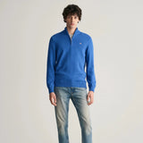 Gant Casual Cotton Half-Zip Sweater in Rich Blue