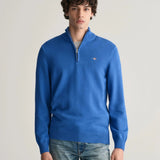 Gant Casual Cotton Half-Zip Sweater in Rich Blue