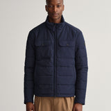 GANT Channel Quilted Windcheater Jacket in Evening Blue