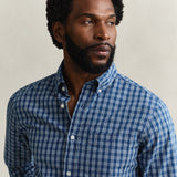 GANT Checked Regular Fit Shirt In Indigo