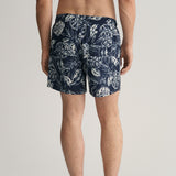 GANT Classic Fit Tropical Leaves Print Swim Shorts Marine