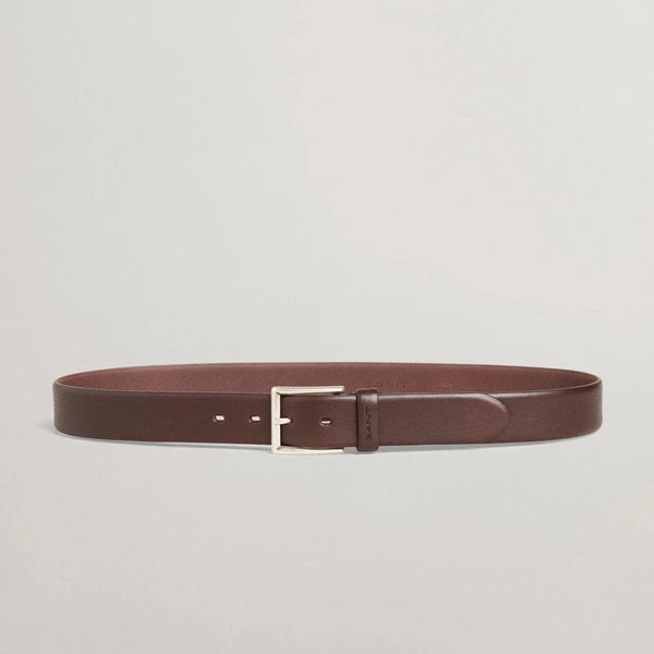 GANT Classic Leather Belt Dark Brown