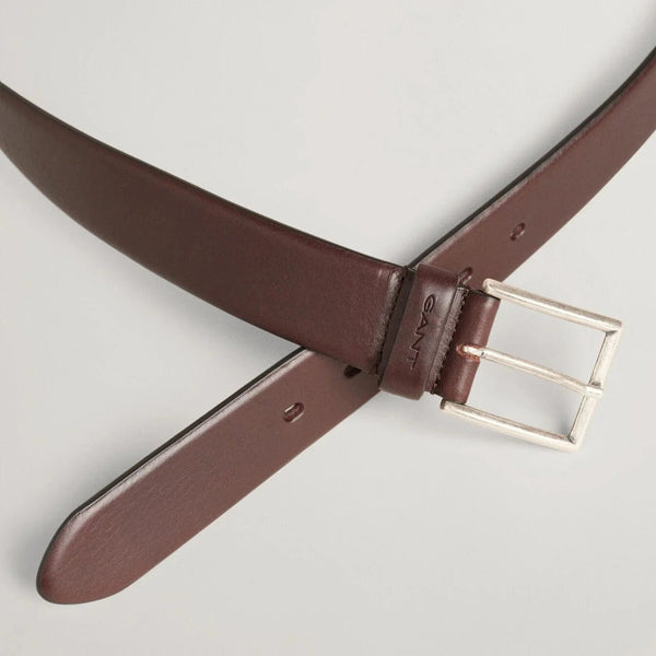 GANT Classic Leather Belt Dark Brown
