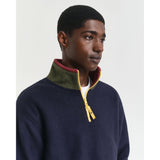 Gant Colour Block Fleece In Evening Blue