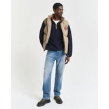 Gant Colour Block Fleece In Evening Blue