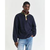 Gant Colour Block Fleece In Evening Blue