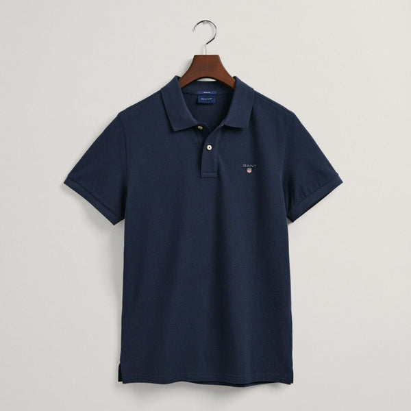 GANT Contract Collar Pique Polo Shirt Evening Blue