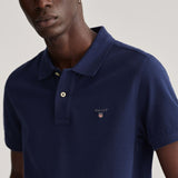GANT Contract Collar Pique Polo Shirt Evening Blue