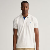 GANT Contrast Collar Pique Rugger Eggshell Polo Top Cream