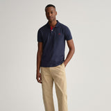 GANT Contrast Collar Pique Ss Rugger 433 Evening Blue