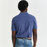 GANT Contrast Piqué Polo Shirt in Dusty Navy