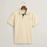 GANT Contrast Piqué Polo Shirt in Silky Beige