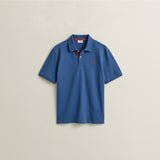 GANT Contrast Piqué Polo Shirt In Vintage Blue