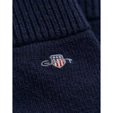 Gant Cotton Blend Logo Wool Gloves In Marine