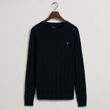 GANT Cotton Cable Crew Neck Sweater Navy