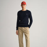GANT Cotton Cable Crew Neck Sweater Navy