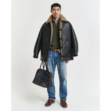 Gant Cotton Cable Knit Half-Zip Sweater In Khaki Green Melange