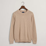 GANT Cotton Flamme Crew Neck Sweater Dry Sand