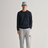GANT Cotton Flamme Crew Neck Sweater Evening Blue