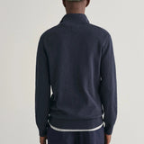 Gant Cotton Flamme Half-Zip Sweater in Evening Blue