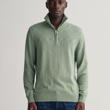GANT Cotton Flamme Half-Zip Sweater Kalamata Green