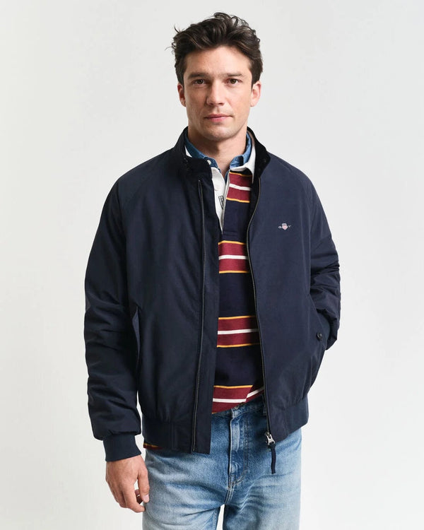 GANT Cotton Harrington Jacket in Evening Blue