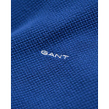 GANT Cotton Piqué Half-zip Sweater In Rich Blue