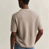 GANT Cotton Texture Polo In Mist Taupe