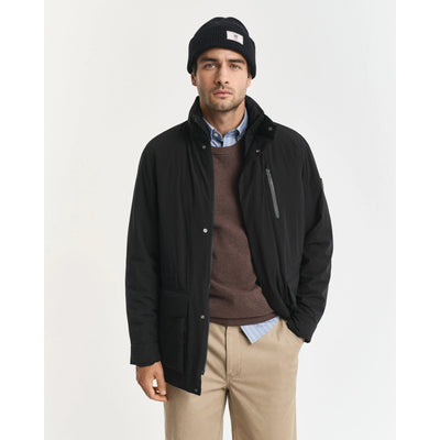 Gant Double Mid Length Jacket In Black