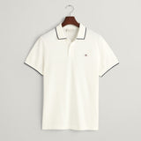 GANT Framed Tipped Piqué Polo Shirt in Eggshell