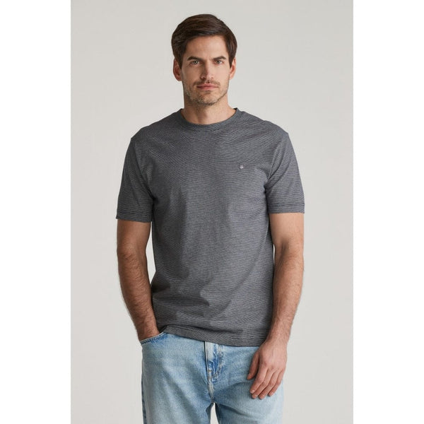 GANT Gant Small Stripe T-shirt In Evening Blue