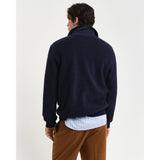 Gant Graphic Half-Zip Fleece In Evening Blue