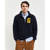 Gant Graphic Half-Zip Fleece In Evening Blue