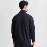 GANT Light Sacker Rib Half-Zip Sweatshirt In Evening Blue
